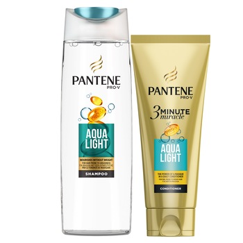 Set cadou Pantene Aqua Light: Sampon, 400 ml + Balsam 3 Minute Miracle, 200 ml Set cadou Pantene Aqua Light: Sampon, 400 ml + Balsam 3 Minute Miracle, 200 ml
