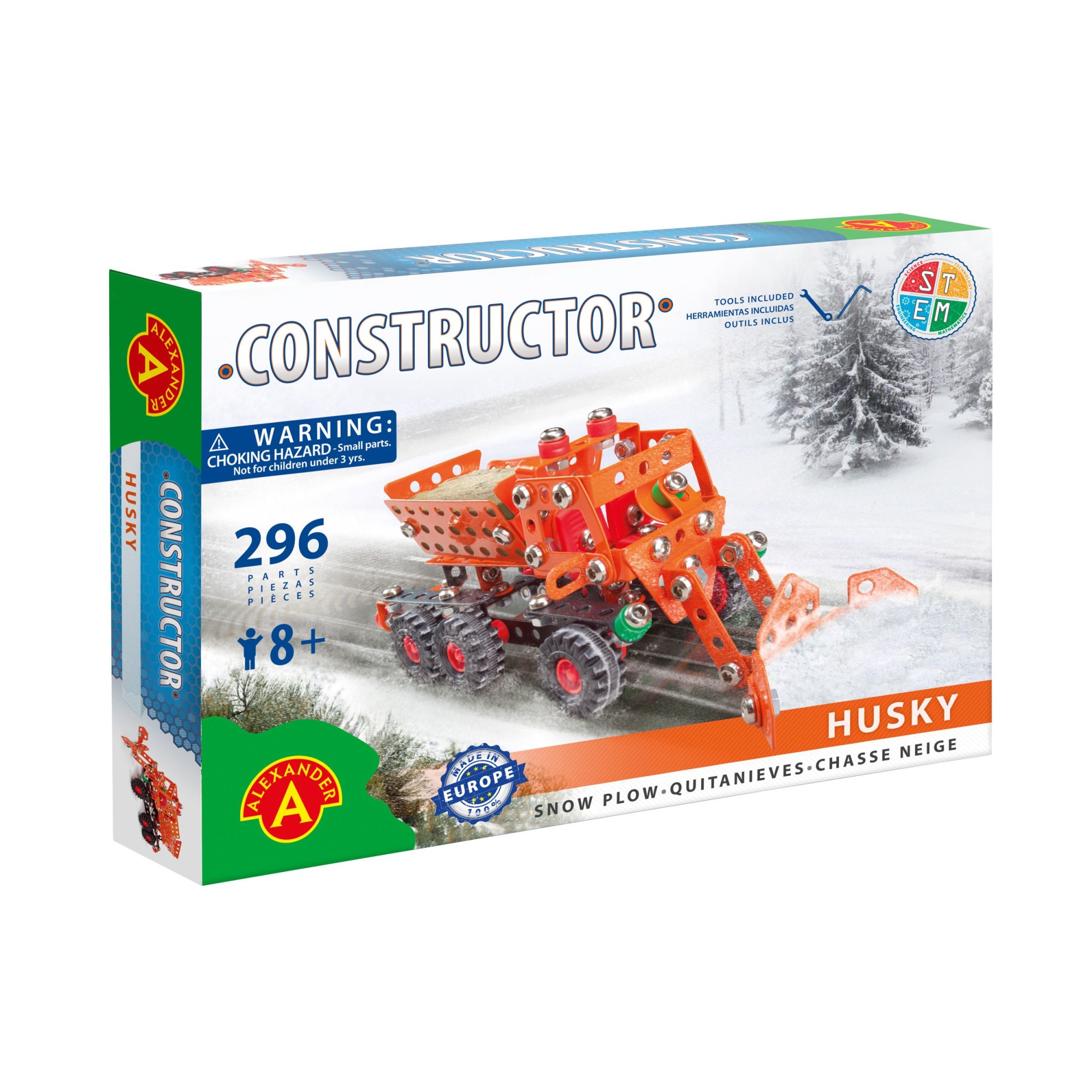 Set constructie, Alexander, 296 piese metalice Constructor Husky Plug de zapada