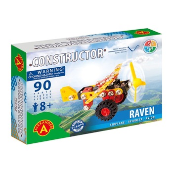 Set constructie, Alexander, 90 piese metalice Constructor Raven Aeroplan Set constructie, Alexander, 90 piese metalice Constructor Raven Aeroplan