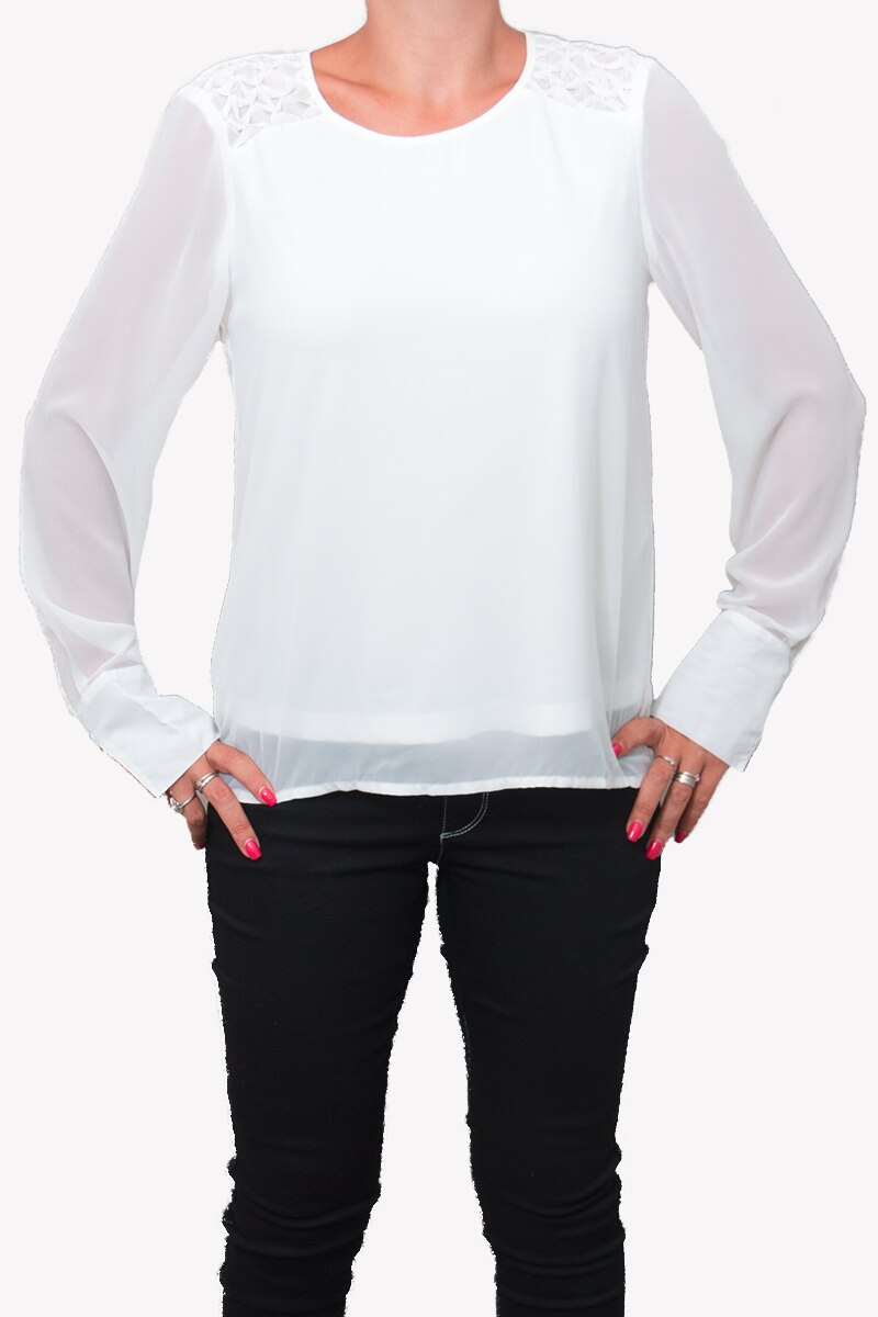 Bluza cu voal Sisters Point, Alb