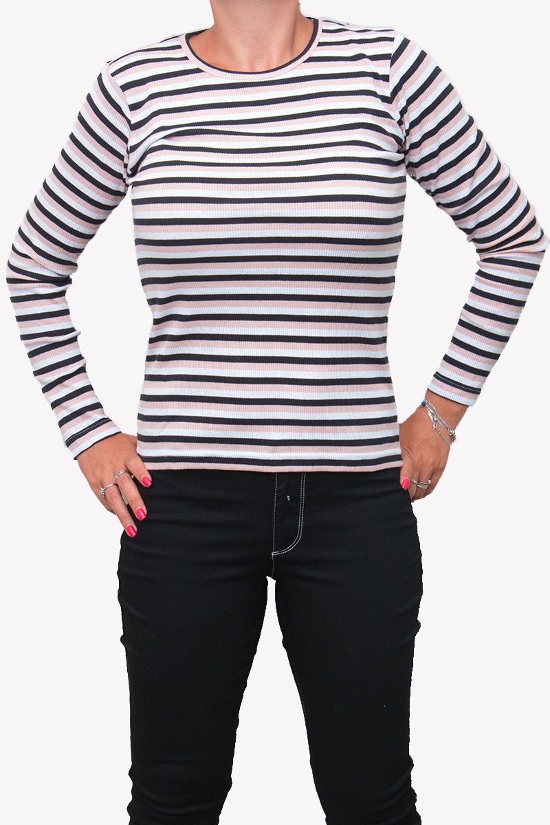 Bluza in dungi Sisters Point, Alb