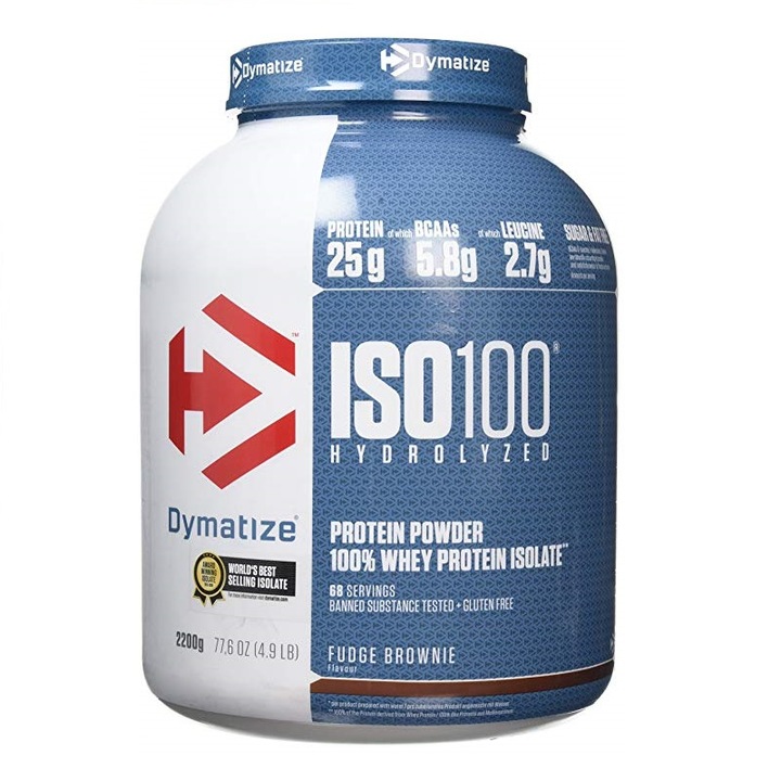 Proteine, Dymatize, ISO 100, aroma fudge brownie ( negresa ), 2.2 KG