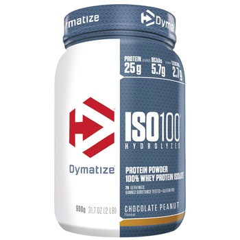 Proteine, Dymatize, ISO 100, aroma Ciocolata/Unt de arahide, 900 g Proteine, Dymatize, ISO 100, aroma Ciocolata/Unt de arahide, 900 g