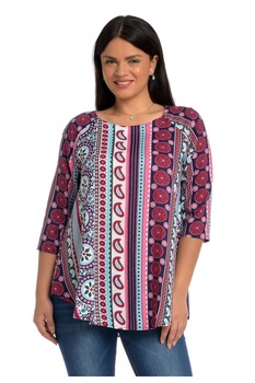 Tunica Dama cu Imprimeu Fucsia si Albastru Tunica Dama cu Imprimeu Fucsia si Albastru