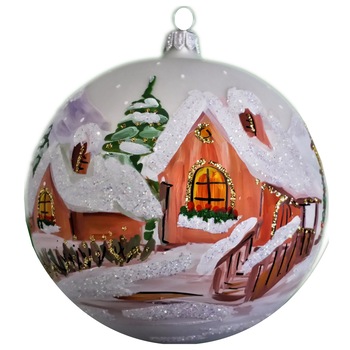 Glob din sticla pictat manual, Colartis, multicolor, 100 mm Glob din sticla pictat manual, Colartis, multicolor, 100 mm