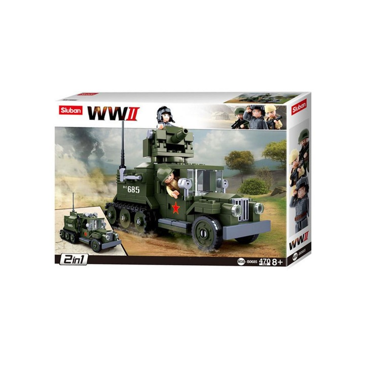 Sluban 955564 2-az 1-ben építőjáték készlet - Sluban Army WWII