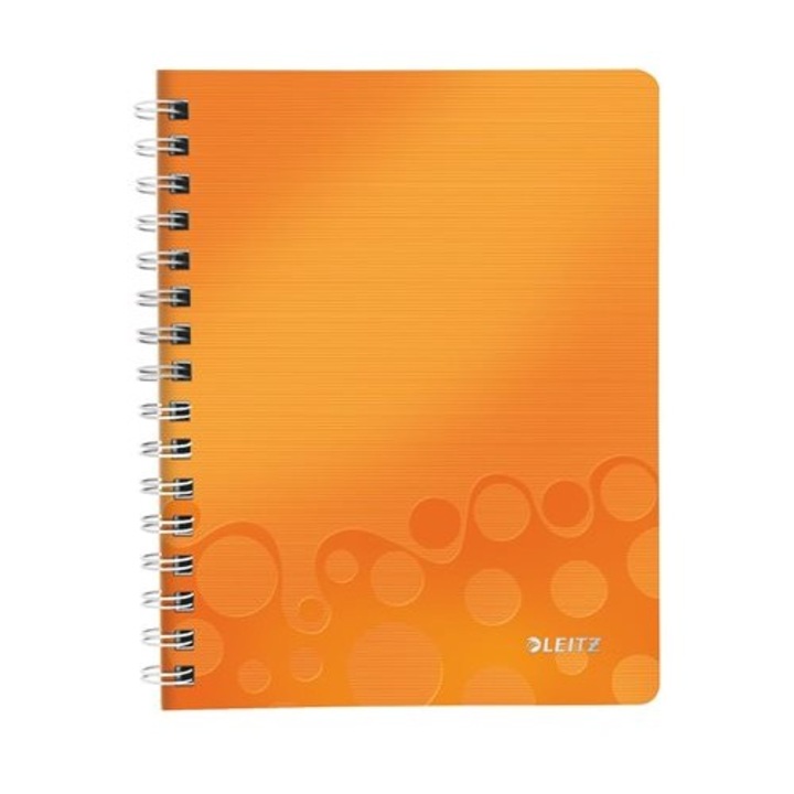 Leitz Wow 80 листа A5 Тетрадка със спирала с оранжеви линии