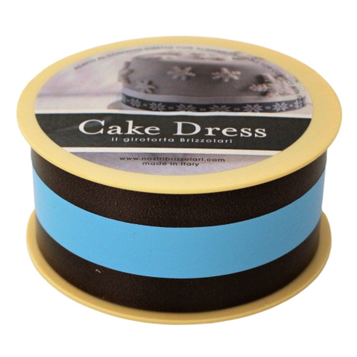 Torta ruha dekorációs szalag, tortákhoz és süteményekhez, 4.5cm x 20m, csíkos kék
