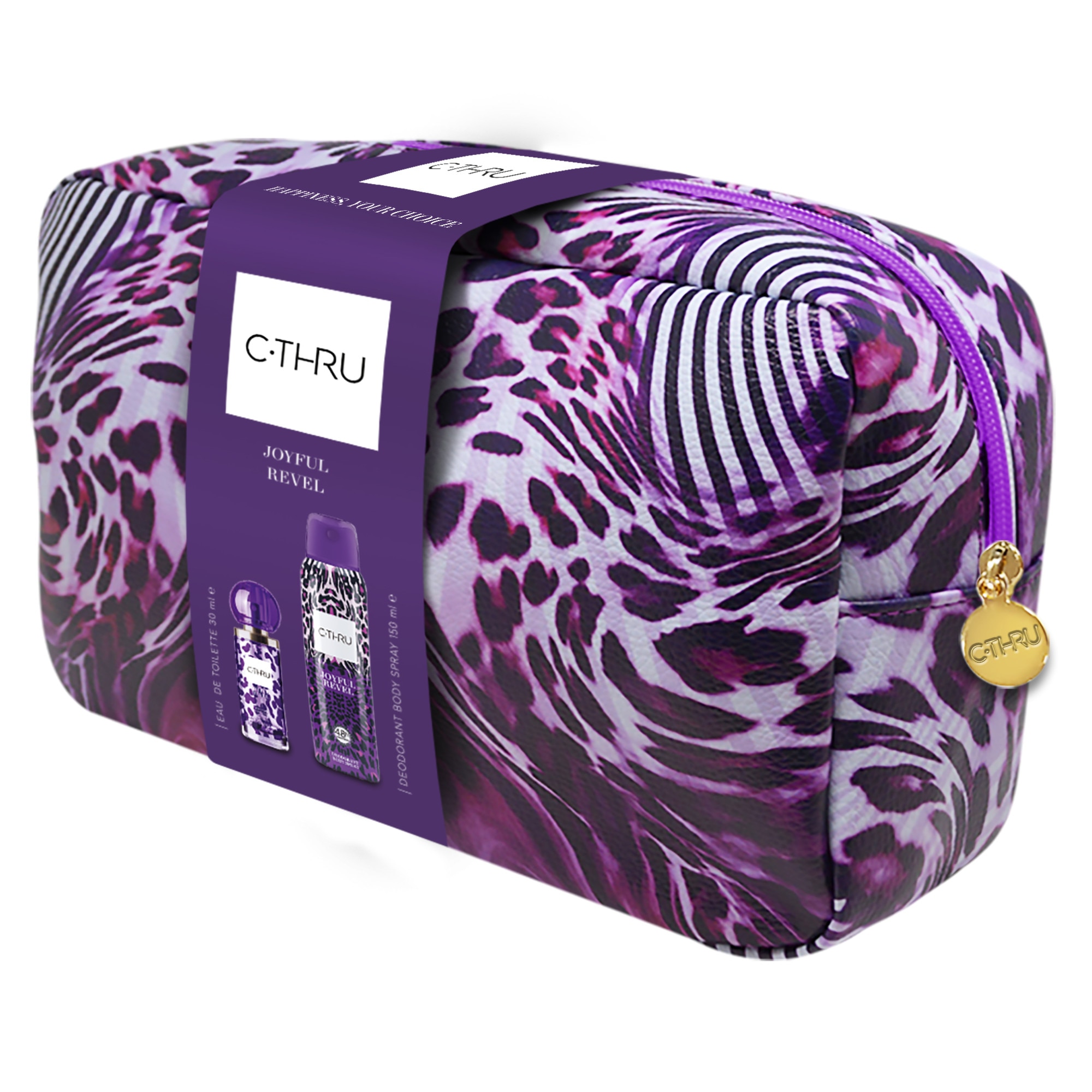 Set C-Thru Joyful Borseta, Dama: Apa Toaleta 30, ml + Deo Spray, 150 ml