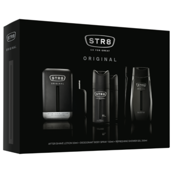 Set STR8 Original, Barbati: After Shave Lotiune, 50 ml + Deo Spray, 150 ml + Dus Gel, 250 ml Set STR8 Original, Barbati: After Shave Lotiune, 50 ml + Deo Spray, 150 ml + Dus Gel, 250 ml