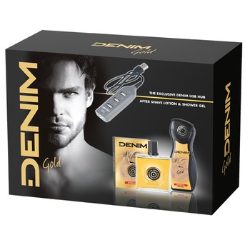 Set DENIM Gold, Barbati: After Shave Lotiune, 100 ml +Dus Gel, 250 ml + Usb Set DENIM Gold, Barbati: After Shave Lotiune, 100 ml +Dus Gel, 250 ml + Usb