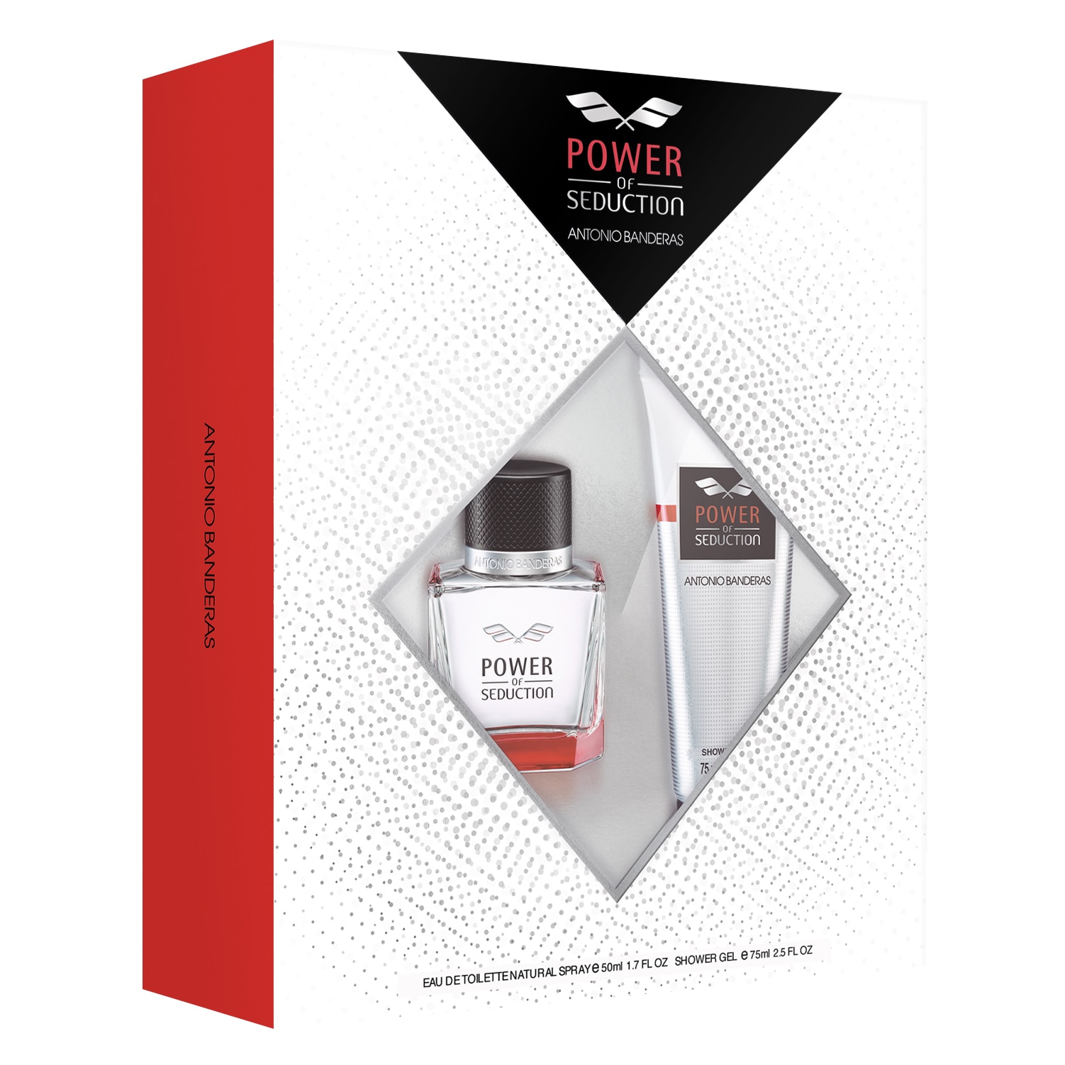 Set Antonio Banderas Power of Seduction, Barbati: apa de toaleta, 50 ml + gel de dus, 75 ml