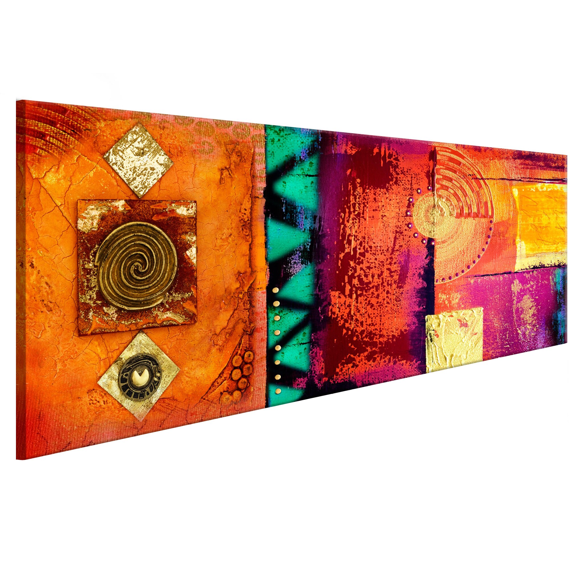 Tablou canvas - Abstractie portocalie - 150 x 50 cm