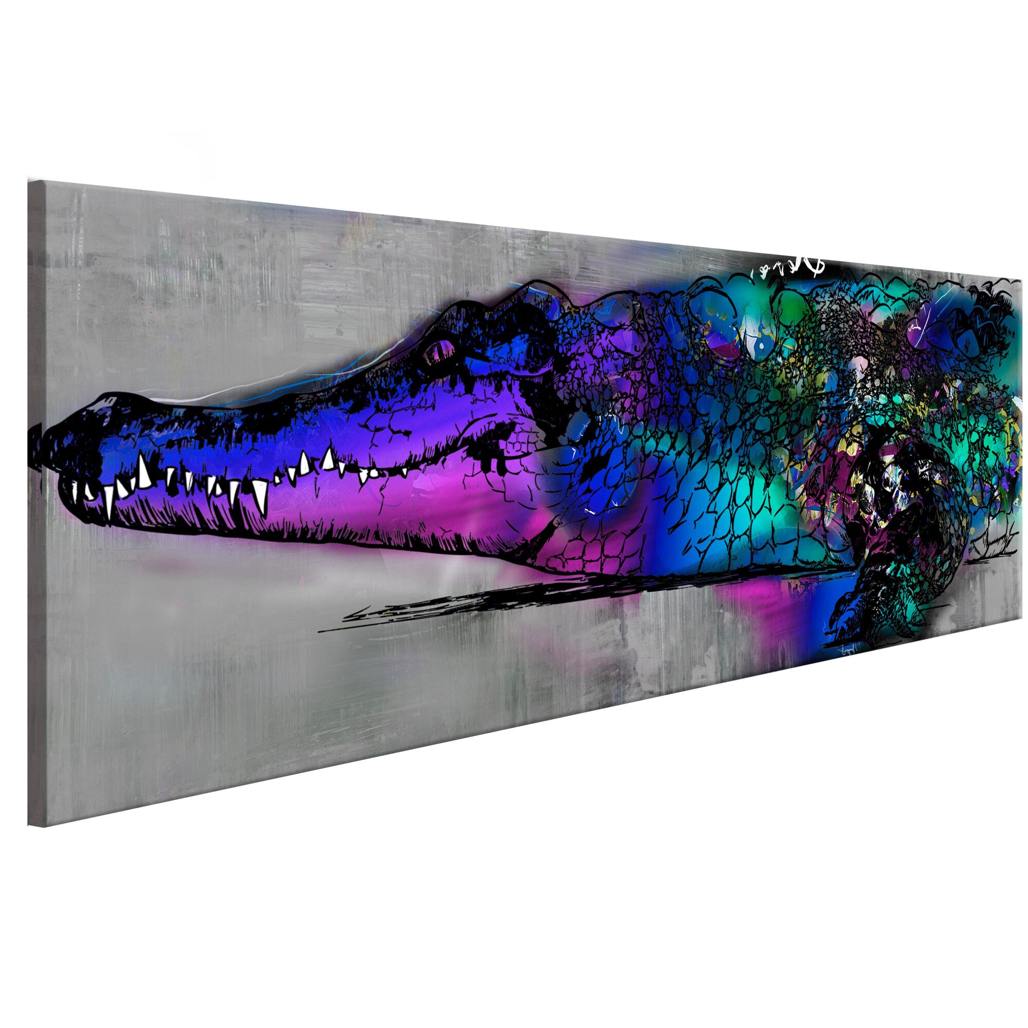 Tablou canvas - Aligator albastru - 135 x 45 cm