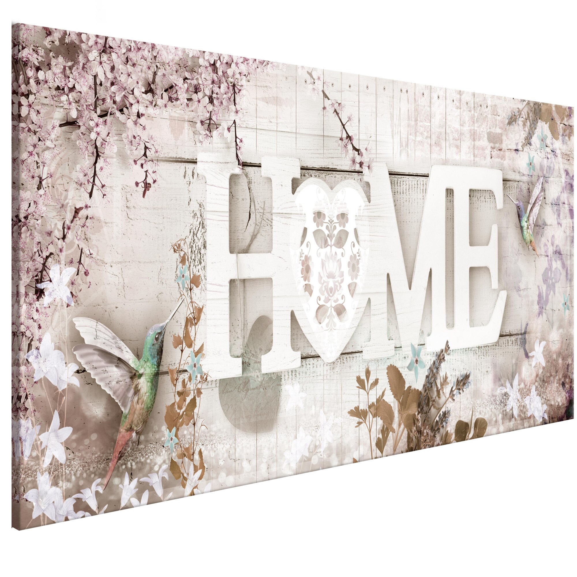 Tablou canvas - Acasa Si colibri Beige Ingust - 135 x 45 cm