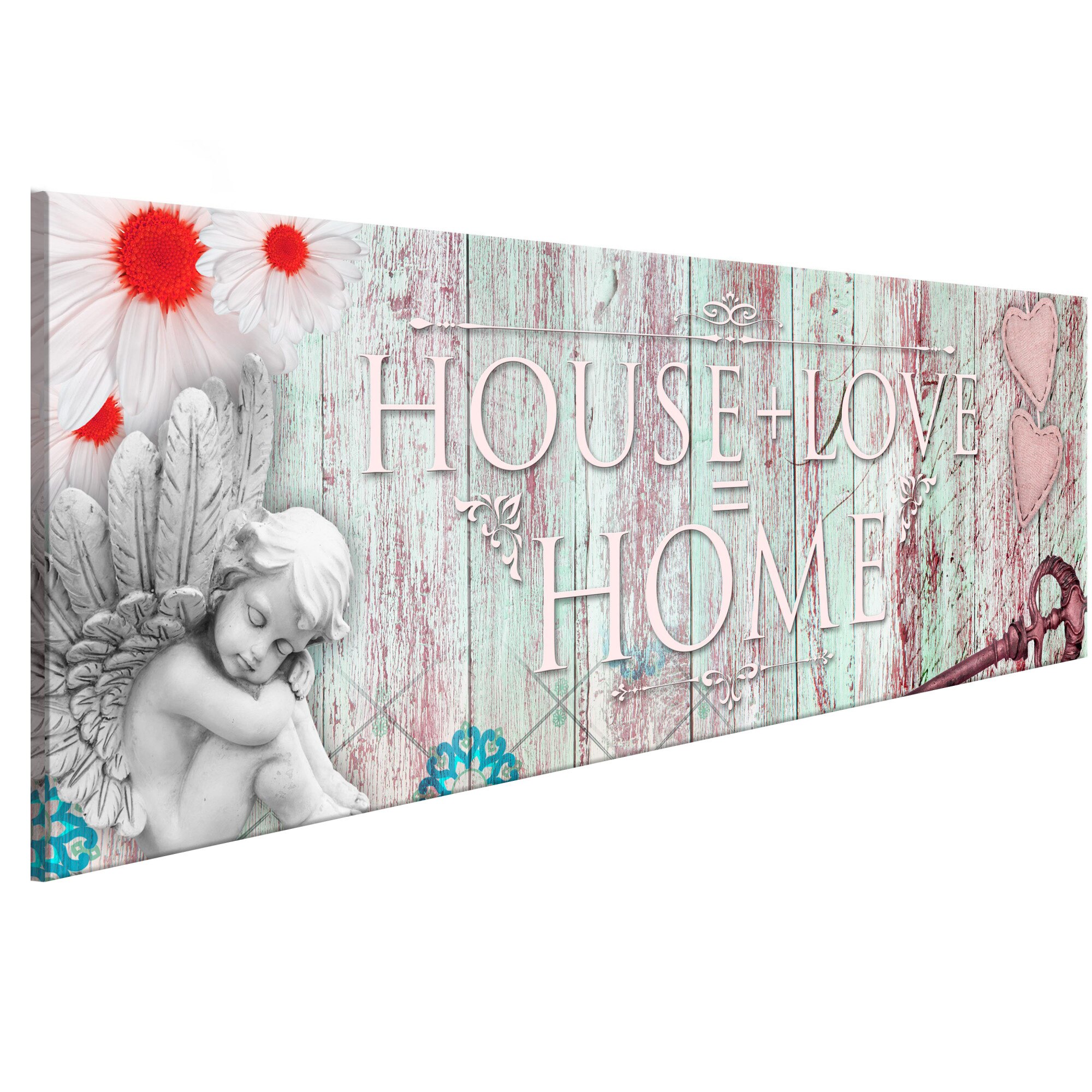 Tablou canvas - Acasa Casa + dragoste - 135 x 45 cm