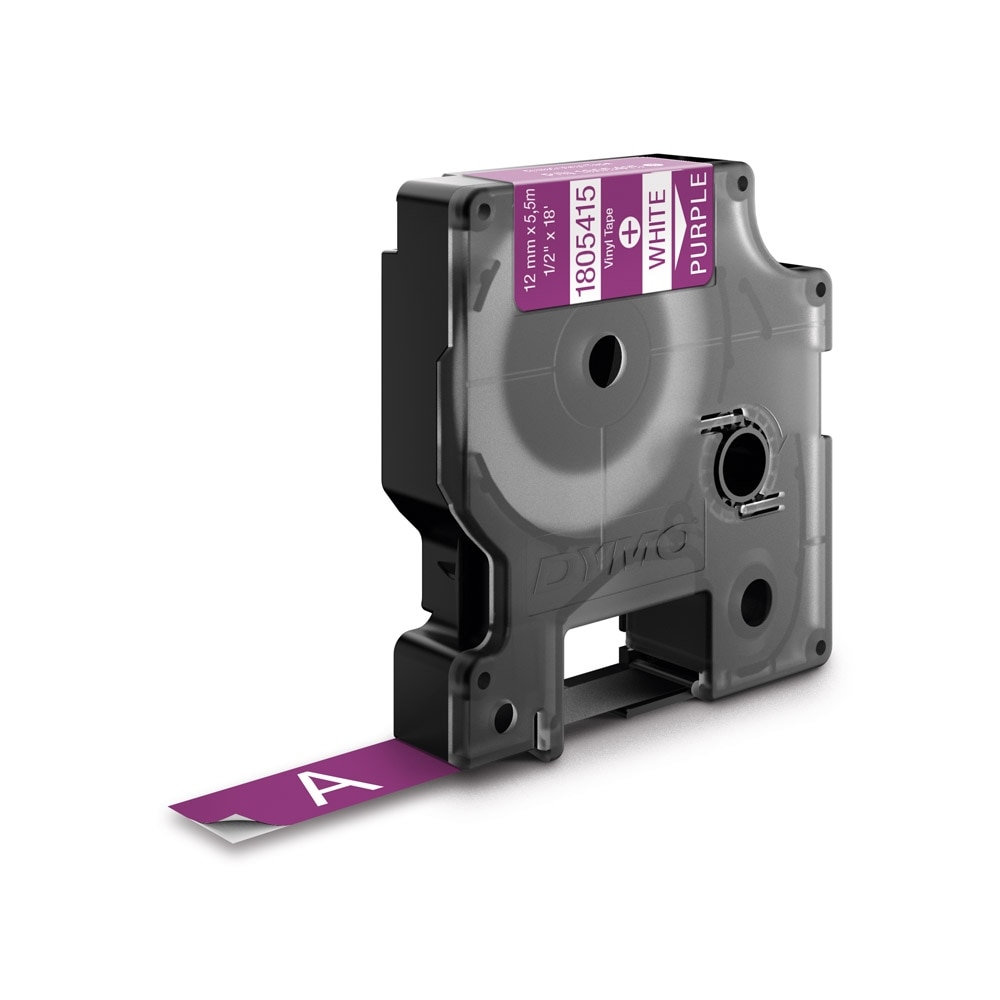 Etichete industriale autocolante, DYMO ID1 vinil, 12mm x 5.5m, alb/violet, 1805415