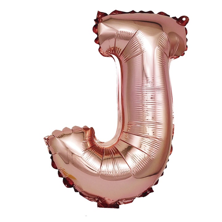 Фолиев балон Rose Gold, Mirific Party, буква J, 40 см, корал, розов