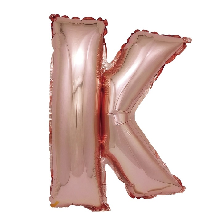 Фолиев балон Rose Gold, Mirific Party, Буква К, 40 см, Корал, розов