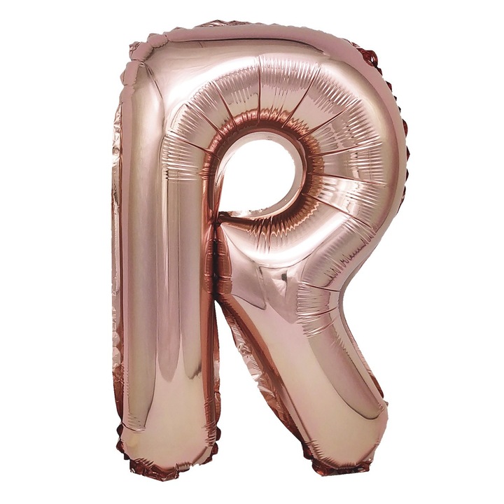 Фолиев балон Rose Gold, Mirific Party, буква R, 40 см, корал, розов