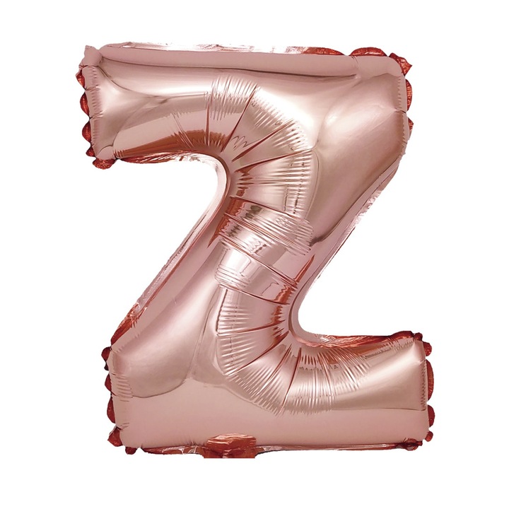 Balon Rose Gold Fémfólia lufi, Mirific Party, Z betű, 40 cm, Coral, rózsaszín