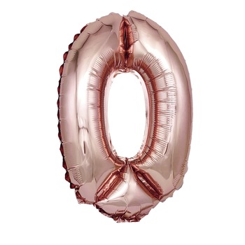Balon din folie metalizata Rose Gold, Mirific Party, Cifra 0, 40 cm, Coral, roz Balon din folie metalizata Rose Gold, Mirific Party, Cifra 0, 40 cm, Coral, roz