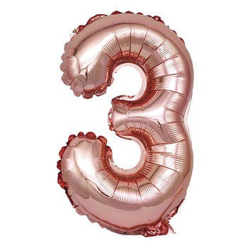 Balon din folie metalizata Rose Gold, Mirific Party, Cifra 3, 40 cm, Coral, roz Balon din folie metalizata Rose Gold, Mirific Party, Cifra 3, 40 cm, Coral, roz
