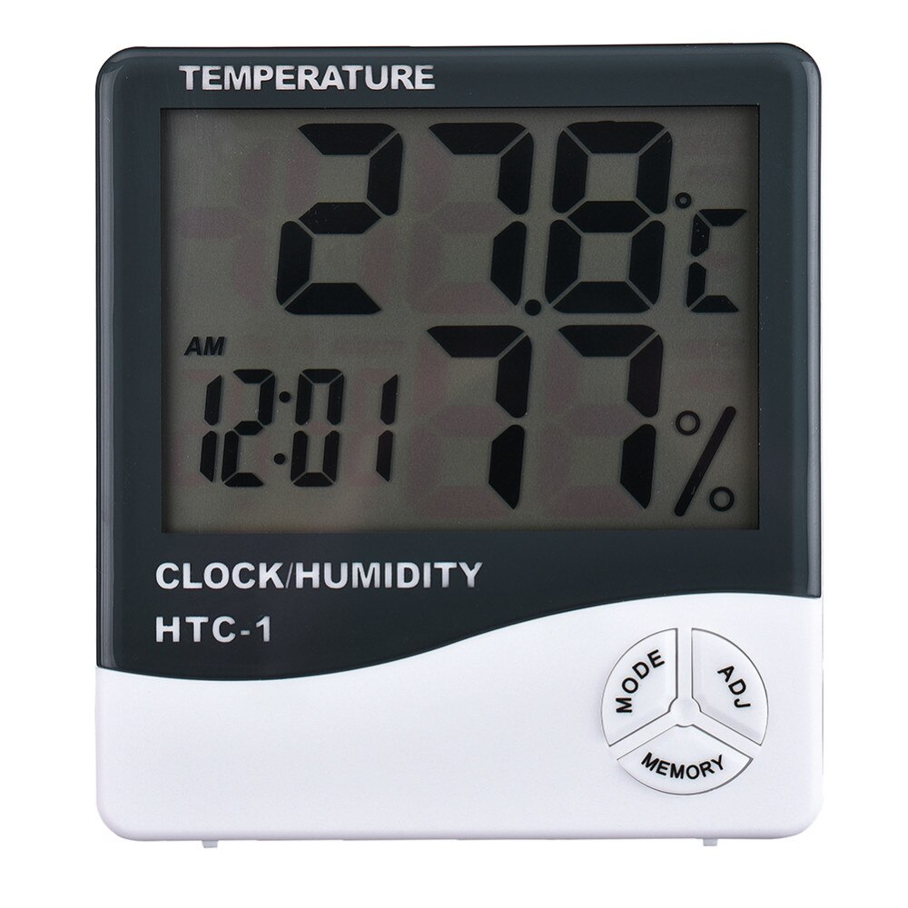 Ceas De Birou , Temperatura , Higrometru , Alb