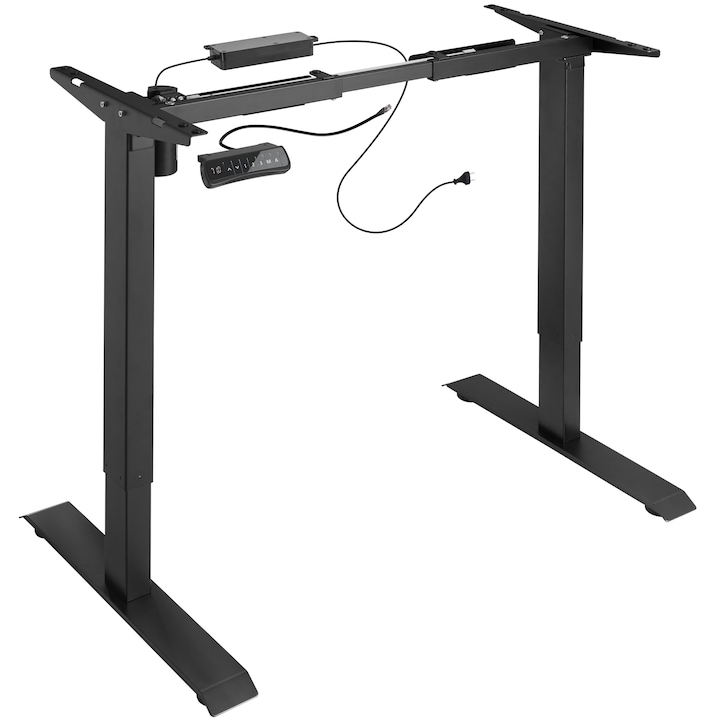 tectake Asztalláb elektronikusan állítható magassággal, memóriafunkciókkal - fekete