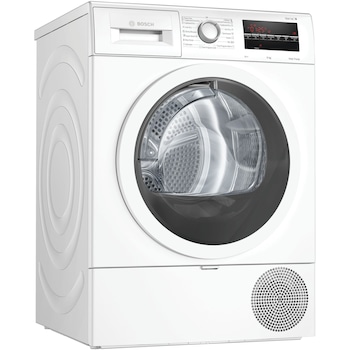 Uscator de rufe Bosch WTR85T00BY, Pompa de caldura, 9 kg, 15 programe, Clasa A++, EasyClean filter, Alb Uscator de rufe Bosch WTR85T00BY, Pompa de caldura, 9 kg, 15 programe, Clasa A++, EasyClean filter, Alb