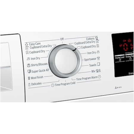 Uscator de rufe Bosch WTR87TW0BY, Pompa de caldura, 8 kg, 15 programe, Clasa A+++, AutoDry Technology, Alb