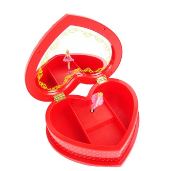 Cutie muzicala pentru bijuterii cu balerina, rosu, 15 cm Cutie muzicala pentru bijuterii cu balerina, rosu, 15 cm