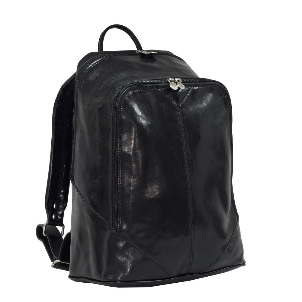 Rucsac din piele naturala vachetta, barbati, 4428, negru