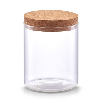 Borcan de depozitare cu capac din pluta,capacitate 650 ml Borcan de depozitare cu capac din pluta,capacitate 650 ml