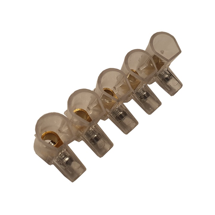 Conector Imbinare Cablu , Morseta , Diametru 4 mm , Cu Surub , Set 5 Poli , Transparent