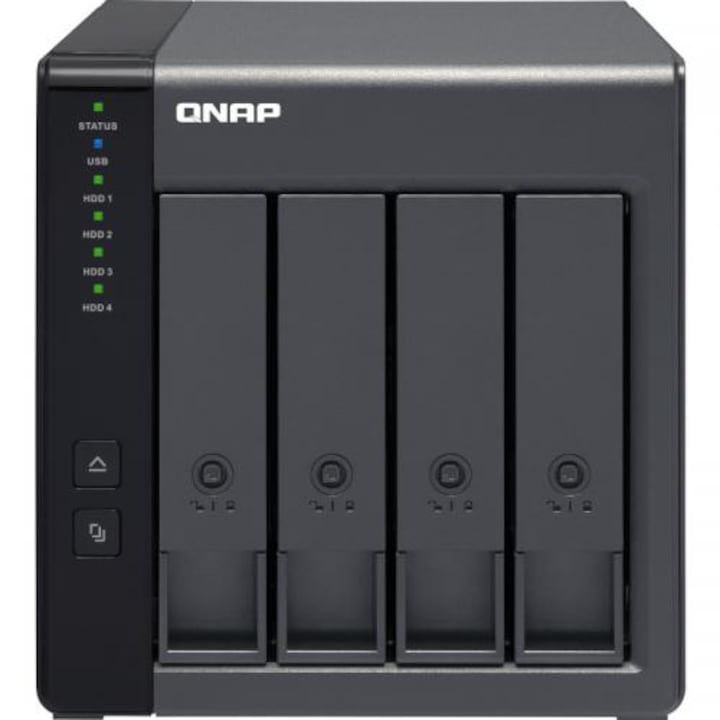 QNAP TR-004 RAID Bővítőegység, 4 Bay, USB Type-C ,Közvetlenül csatlakoztatott tároló hardveres RAID-del