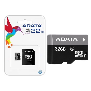 Card de memorie Adata Micro-SDHC 32 GB, Clasa 10 + SD adaptor Card de memorie Adata Micro-SDHC 32 GB, Clasa 10 + SD adaptor