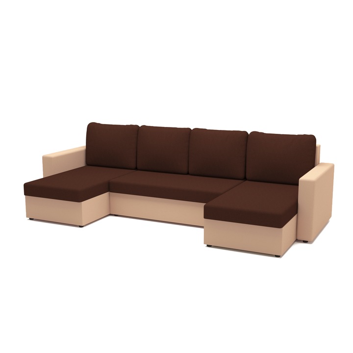 Canapea extensibila, Vanda Bordo U shape, 304 x 140 x 80 cm