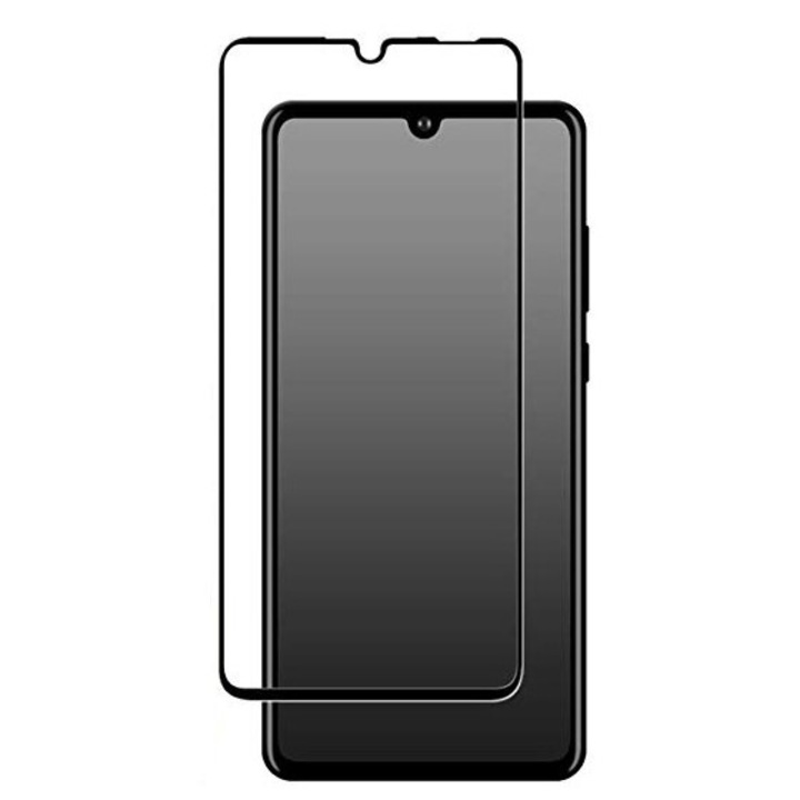 Folie de sticla 5D Premium, curbata, Huawei P30 Lite, Negru, Full Glue, KRIBO