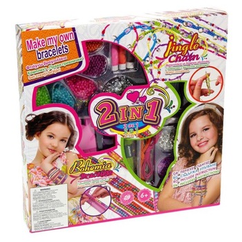 Set de facut bijuterii , bratari cu margele + alte accesorii pentru fete , ATS Set de facut bijuterii , bratari cu margele + alte accesorii pentru fete , ATS