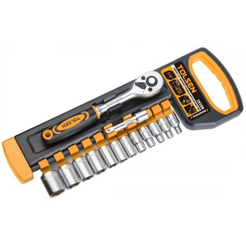 Set de 14 chei tubulare Tolsen, 1/4 inch, maner cu clichet Cr-V Set de 14 chei tubulare Tolsen, 1/4 inch, maner cu clichet Cr-V