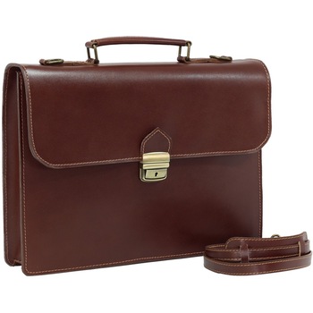 Servieta office din piele naturala, 255A, cognac Servieta office din piele naturala, 255A, cognac