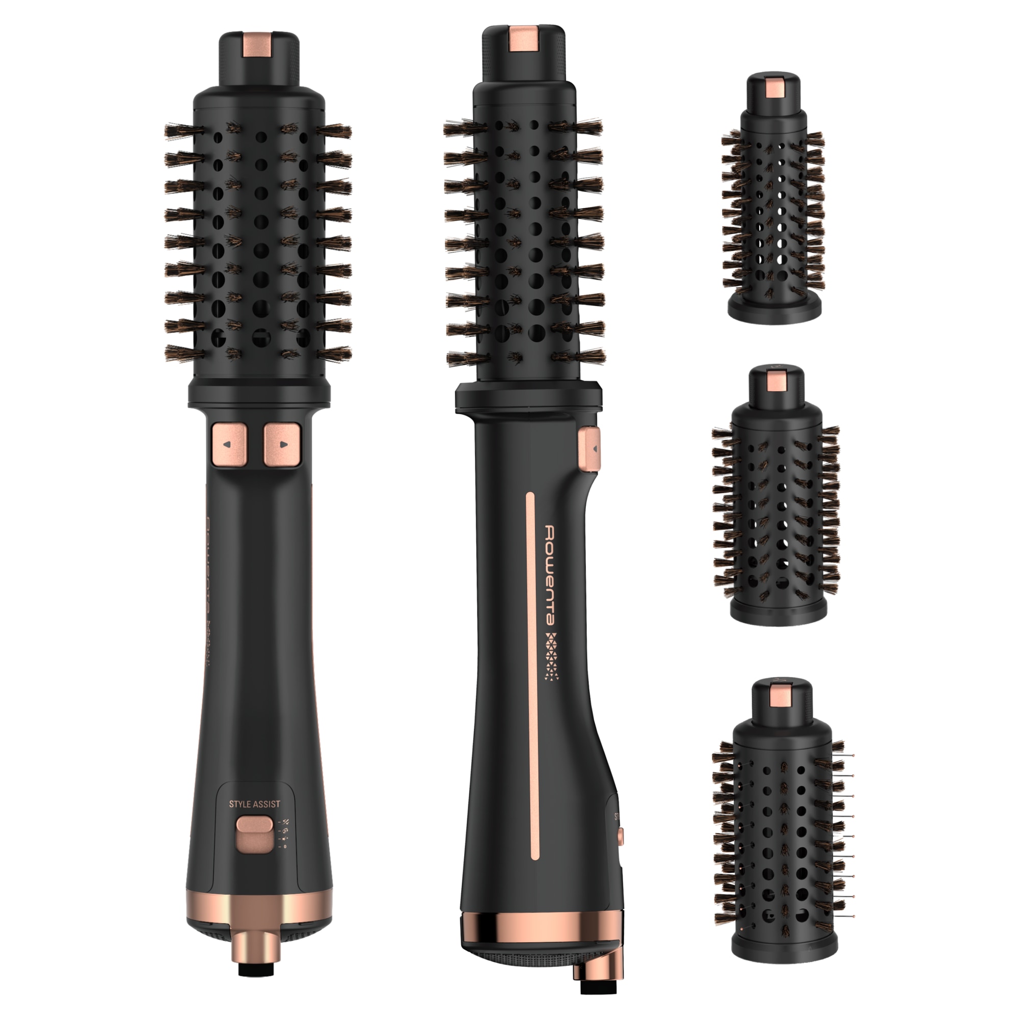 Perie rotativa ROWENTA Ultimate Experience CF9620F0, 3 trepte temperatura, Invelis ceramic, Negru/ Auriu