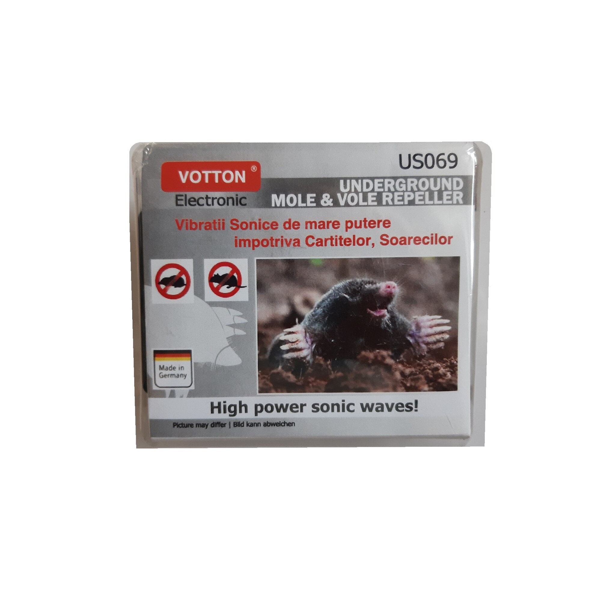 Aparat Electronic Vibratii VOTTON ® US 069 High Power 220 V - Impotriva Cartitelor, Soarecilor 1000 mp - Fabricat in Germania ®