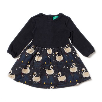 Rochie ˝lebada eleganta˝, bumbac organic, multicolor, fete Rochie ˝lebada eleganta˝, bumbac organic, multicolor, fete