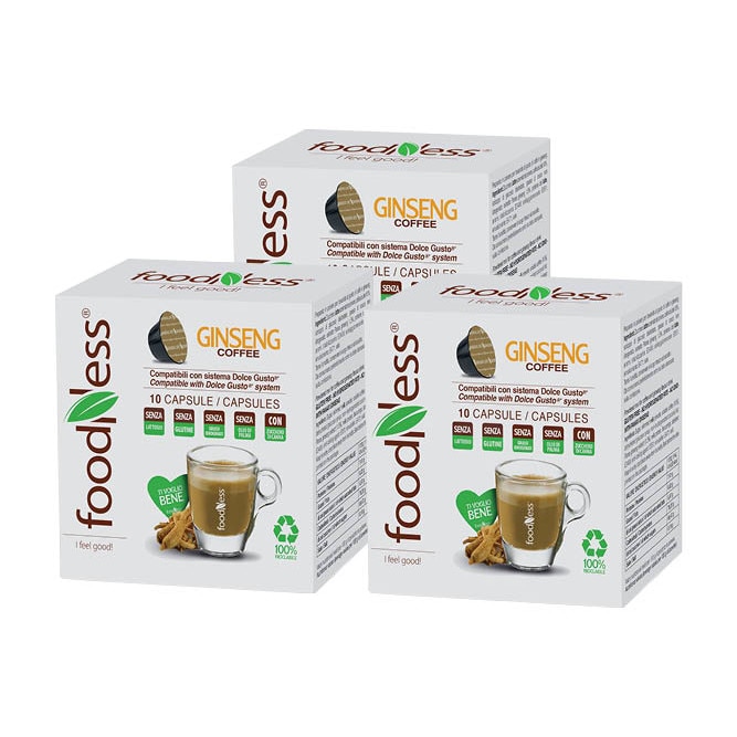 Set 3 x 10 Capsule Foodness Cafea si Ginseng, Compatibile Dolce Gusto, 280  g 