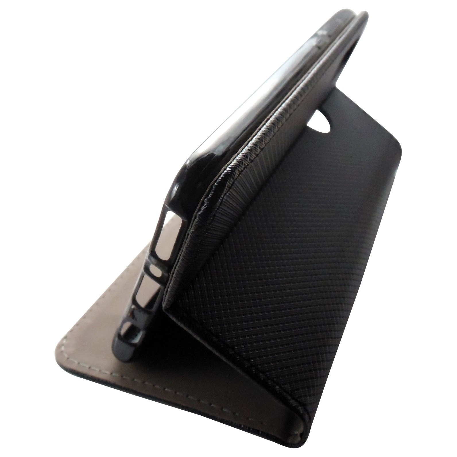 Husa tip carte cu stand Smart Magnet neagra pentru Huawei P30 Lite