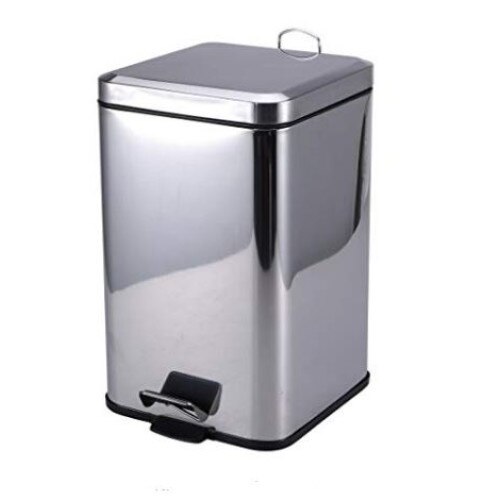 Cos de gunoi cu pedala BGEU-0004, ProtenRop, Otel inoxidabil, Argintiu