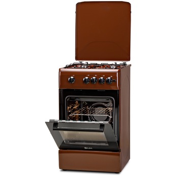 Aragaz LDK 5060 A BR RMV, Gaz, 4 arzatoare, Aprindere electrica, Siguranta, Capac metalic, Maro Aragaz LDK 5060 A BR RMV, Gaz, 4 arzatoare, Aprindere electrica, Siguranta, Capac metalic, Maro