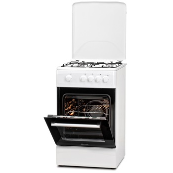 Aragaz LDK 5060 WH RMV, Gaz, 4 Arzatoare, Siguranta, Capac metalic, Alb Aragaz LDK 5060 WH RMV, Gaz, 4 Arzatoare, Siguranta, Capac metalic, Alb